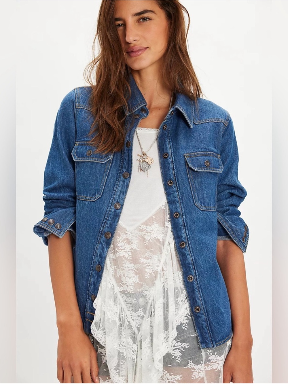 Free People Blakely Denim Shirt NWT 🌷We The Free
